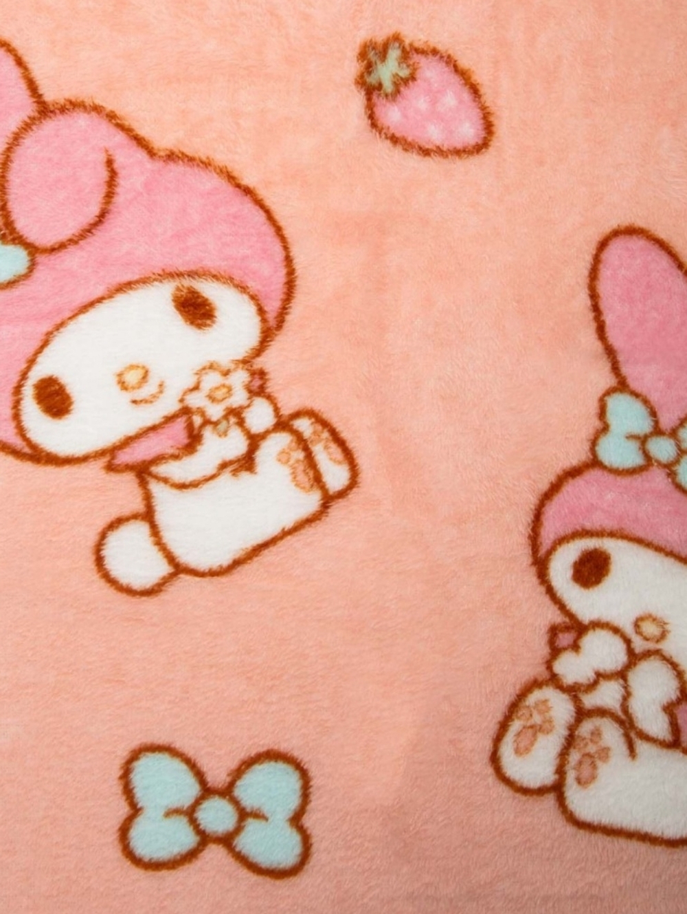 Sanrio My Melody Berry Bow Bounce Silk Touch Throw Blanket Light Pink - Picture 10 of 10